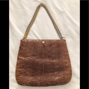 Brown Vintage Snakeskin Purse